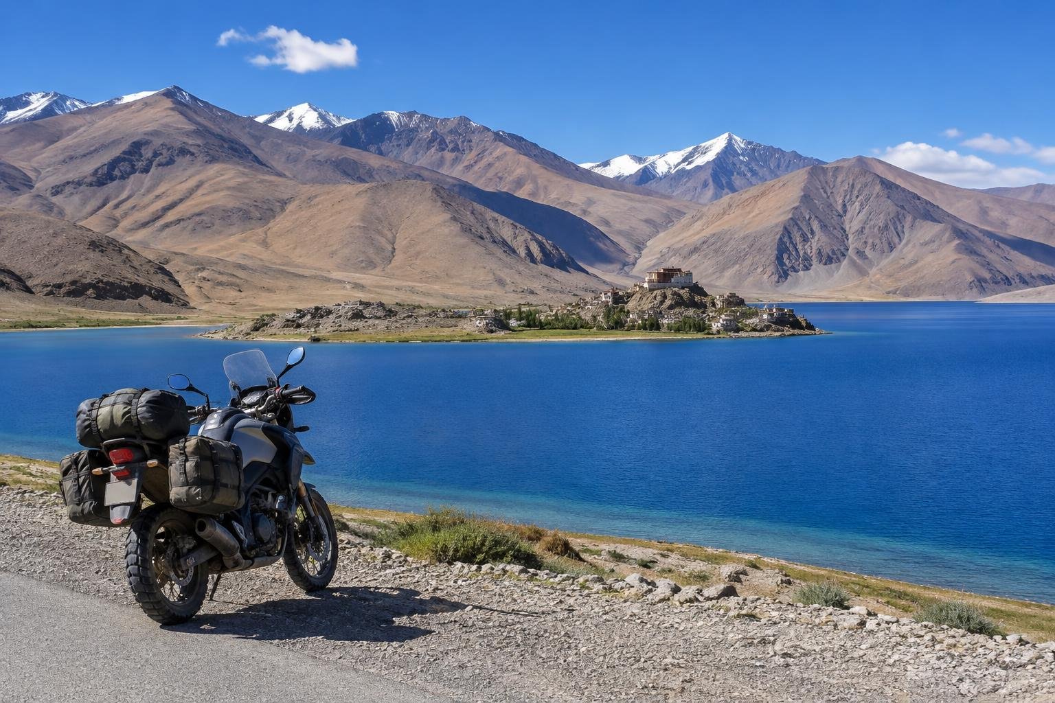 Lac Tso Moriri et paysages du Changthang au Ladakh — illustration